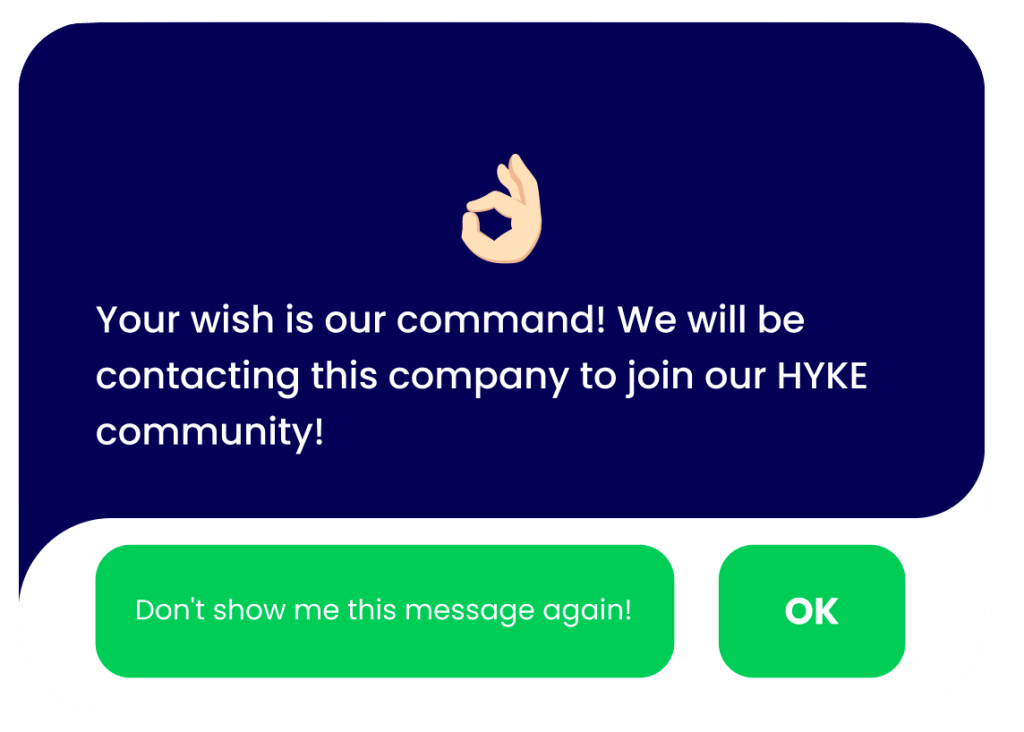 HYKE is personalized
